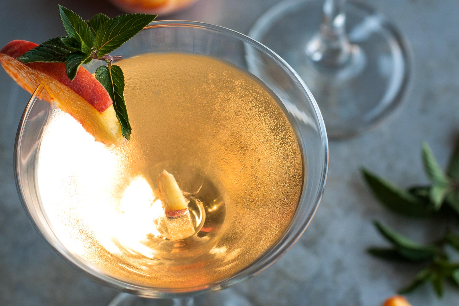Minty Peach Martini
